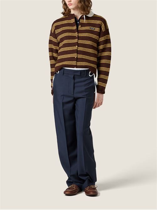 Cardigan a righe MIU MIU | MMF8996300F0324